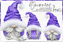 3 Purple Leopard Christmas Gnomes