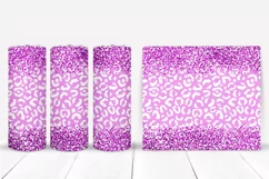 Purple Leopard Glitter Tumbler Sublimation I 20 Oz Tumbler Wrap PNG