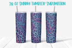20 oz Skinny Tumbler Purple Leopard Sublimation PNG Product Image 1