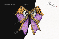 Purple Leopard Print Bows Clipart Product Image 2