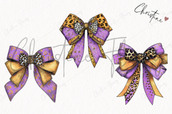 Purple Leopard Print Bows Clipart Product Image 3