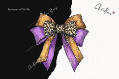 Purple Leopard Print Bows Clipart Product Image 2