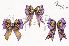 Purple Leopard Print Bows Clipart Product Image 3