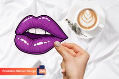 Purple Lips Sticker, Beauty Sticker, Lipstick Lover Decal Product Image 1