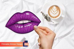 Purple Lips Sticker, Beauty Sticker, Lipstick Lover Decal Product Image 1