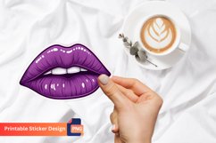 Purple Lips Sticker, Beauty Sticker, Lipstick Lover Decal Product Image 1