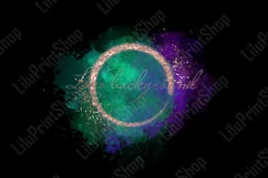 Watercolor purple & turquoise logo Background Rose Gold png Product Image 1