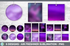 Bundle of six Purple Ombre car air freshener sublimation designs