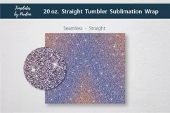 Purple Orange Glitter Seamless Straight Sublimation Tumbler Wrap PNG