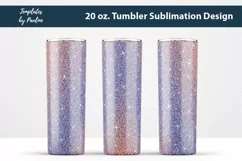 Purple Orange Glitter Seamless Sublimation Tumbler Design PNG