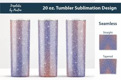 Purple Orange Glitter Seamless Sublimation Tumbler Wrap PNG