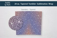 Purple Orange Glitter Seamless Tapered Sublimation Tumbler Wrap PNG