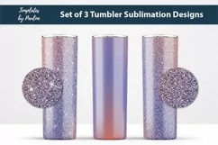 Purple Orange Glitter Seamless Tumbler Sublimation Wraps PDF