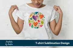 Purple orange green hearts and leaves TShirt Background