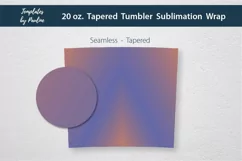 Purple Orange Ombre Seamless Tapered Tumbler Sublimation Wraps PDF