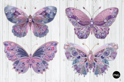 Sparkling Diamond Butterfly PNG, Butterfly PNG Product Image 1