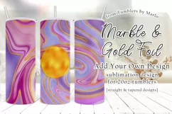 Pink Purple Marble and Gold 20oz Tumbler U Customize Product Image 1