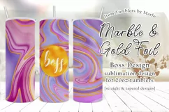 Pink Purple Marble and Gold 20oz Boss Tumbler Product Image 1