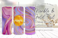 Pink Purple Marble and Gold 20oz Mom Tumbler Product Image 1