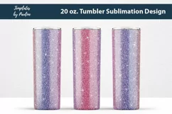 Purple Pink Glitter Seamless Sublimation Tumbler Design for 20 oz tapered skinny tumbler
