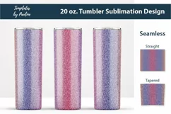 Purple Pink Glitter Seamless Sublimation Tumbler Wrap for 20 oz skinny tumbler