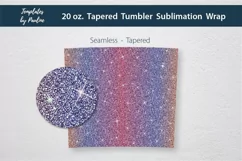 Purple Pink Glitter Seamless Sublimation Tumbler Wrap for 20 oz tapered skinny tumbler