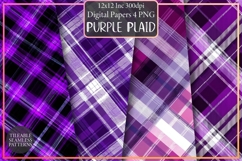 Purple Plaid Patterns Design, Sublimation Design Product Image 1