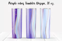 Purple vibes Tumbler Wraps Sublimation. 20 oz, PNG. Product Image 1