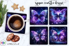 Butterfly Coasters Sublimation | Purple Christmas Butterfly Product Image 1