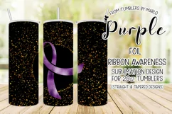 Purple Foil Ribbon 20oz Tumbler Sublimation Product Image 1