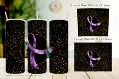 Purple Foil Ribbon 20oz Tumbler Sublimation Product Image 4