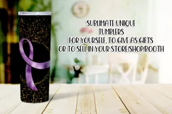 Purple Foil Ribbon 20oz Tumbler Sublimation Product Image 3