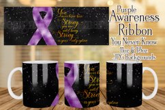 Purple Awareness Ribbon Mug, You Never Know How Strong You Product Image 1