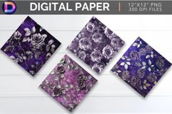 Purple Roses Digital Paper Product Image 1