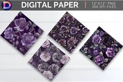 Purple Roses Digital Paper Product Image 1