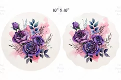 Purple Roses Wind Spinner, Door Hanger Png, Keychain Png, Car Coaster