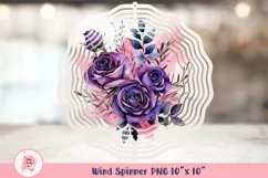 Purple Roses Wind Spinner, Door Hanger Png, Keychain Png, Car Coaster