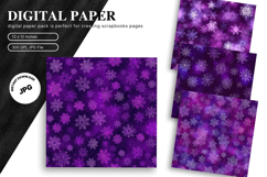 Purple Snowflake Bokeh Sparkle Christmas Background Backdrop Product Image 1