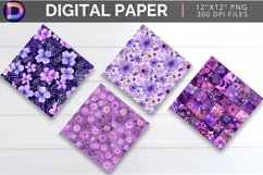 Purple Summer Digital Paper Product Image 1