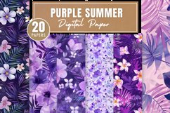 Purple Summer Digital Paper Bundle Product Image 1