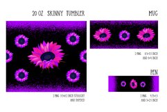 purple sunflower sublimation design for tumblers and mug and pen