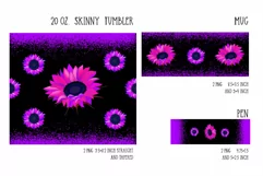 purple sunflower sublimation design for tumblers and mug and pen