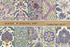 Purple and Teal Boho Chic Floral Patterns Product Image 1