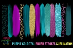 purple teal gold brush strokes SUBLIMATION 