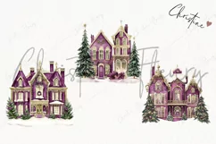 Purple Vintage Victorian House | Vintage PNG Product Image 3
