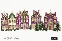 Purple Vintage Victorian House | Vintage PNG Product Image 1