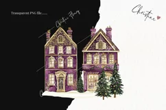 Purple Vintage Victorian House | Vintage PNG Product Image 2