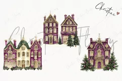 Purple Vintage Victorian House | Vintage PNG Product Image 3