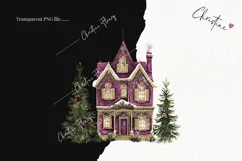 Purple Vintage Victorian House | Vintage PNG Product Image 2