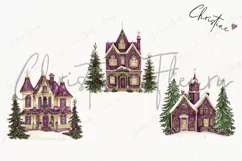 Purple Vintage Victorian House | Vintage PNG Product Image 3
